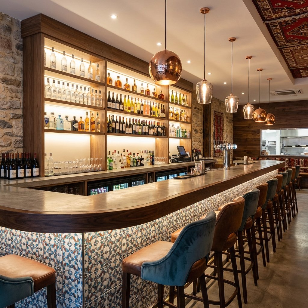Modern restoran bar alanı